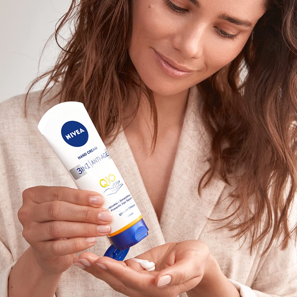 NIVEA 3in1 Q10 Anti-Age Care Hand Cream for Wrinkle Reduction and Hydration (100ml) 4