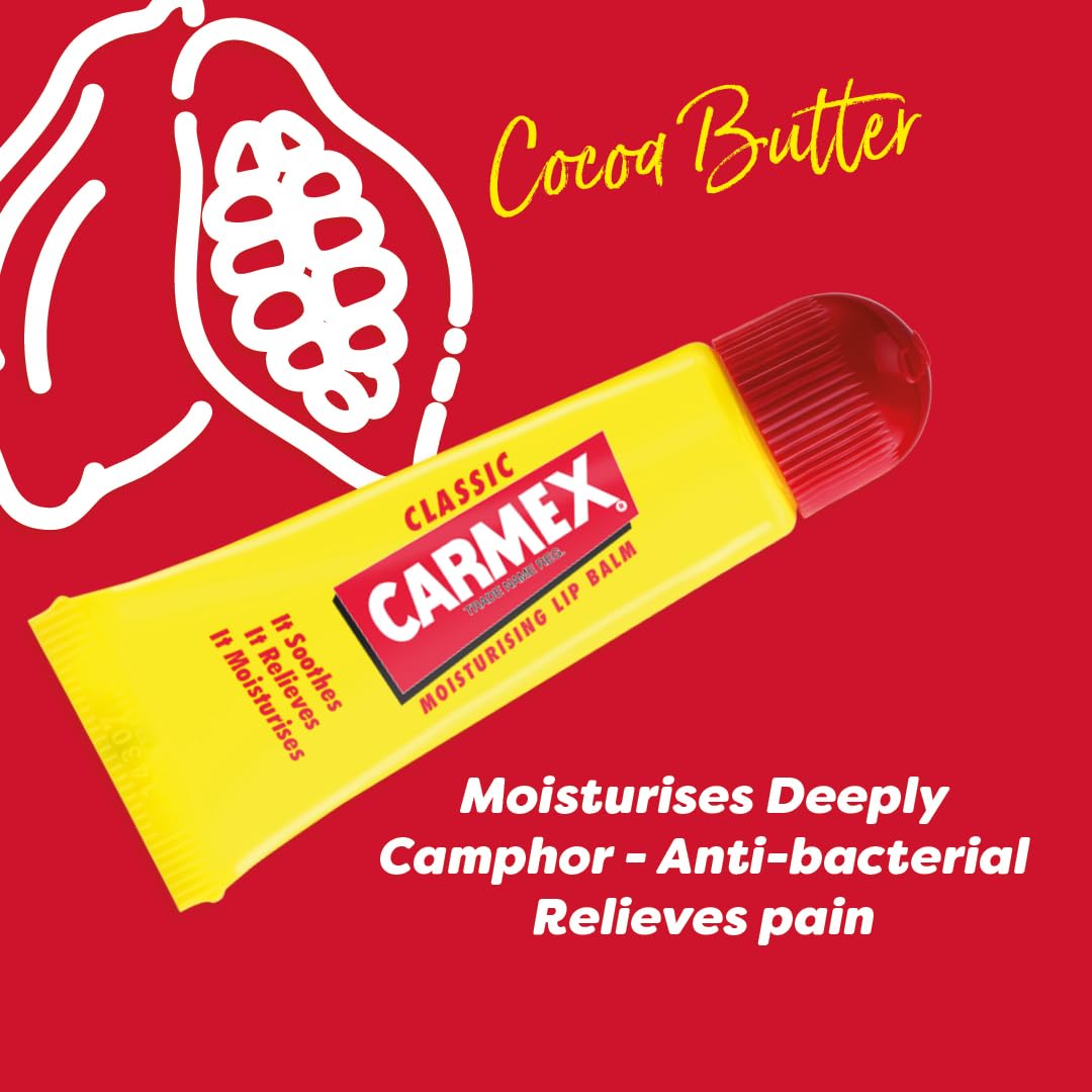 Carmex Classic Moisturising Lip Balm Tube | Soothes, Repairs, and Hydrates Lips 4