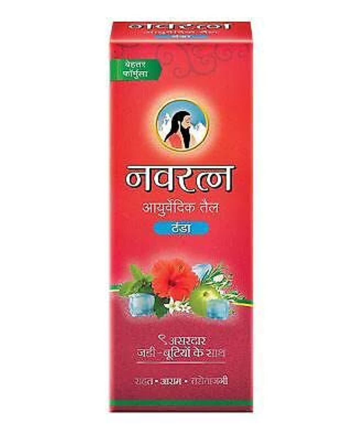 Navratna Himani Herbal Oil Cool with 9 Active Ingredients for Hair and Body 180 ml