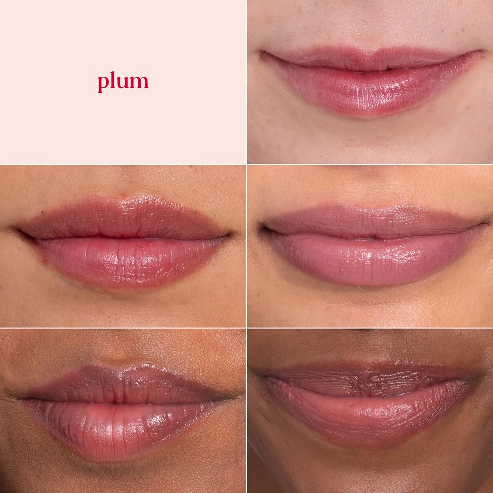 Burt's Bees Lip Shimmer in Plum with Peppermint Oil for Moisturizing Tinted Colour 7