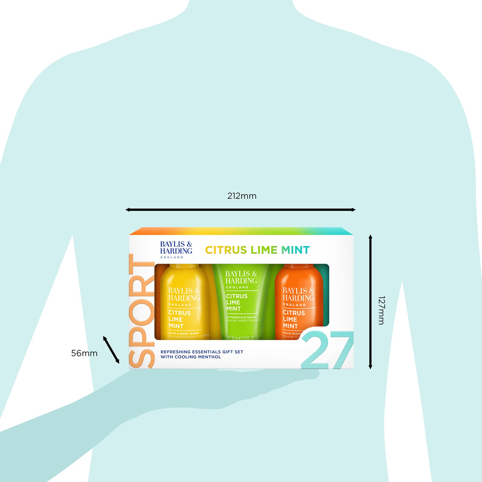 Baylis & Harding Citrus, Lime & Mint Men's Refreshing Essentials Trio Gift Set - Vegan 6