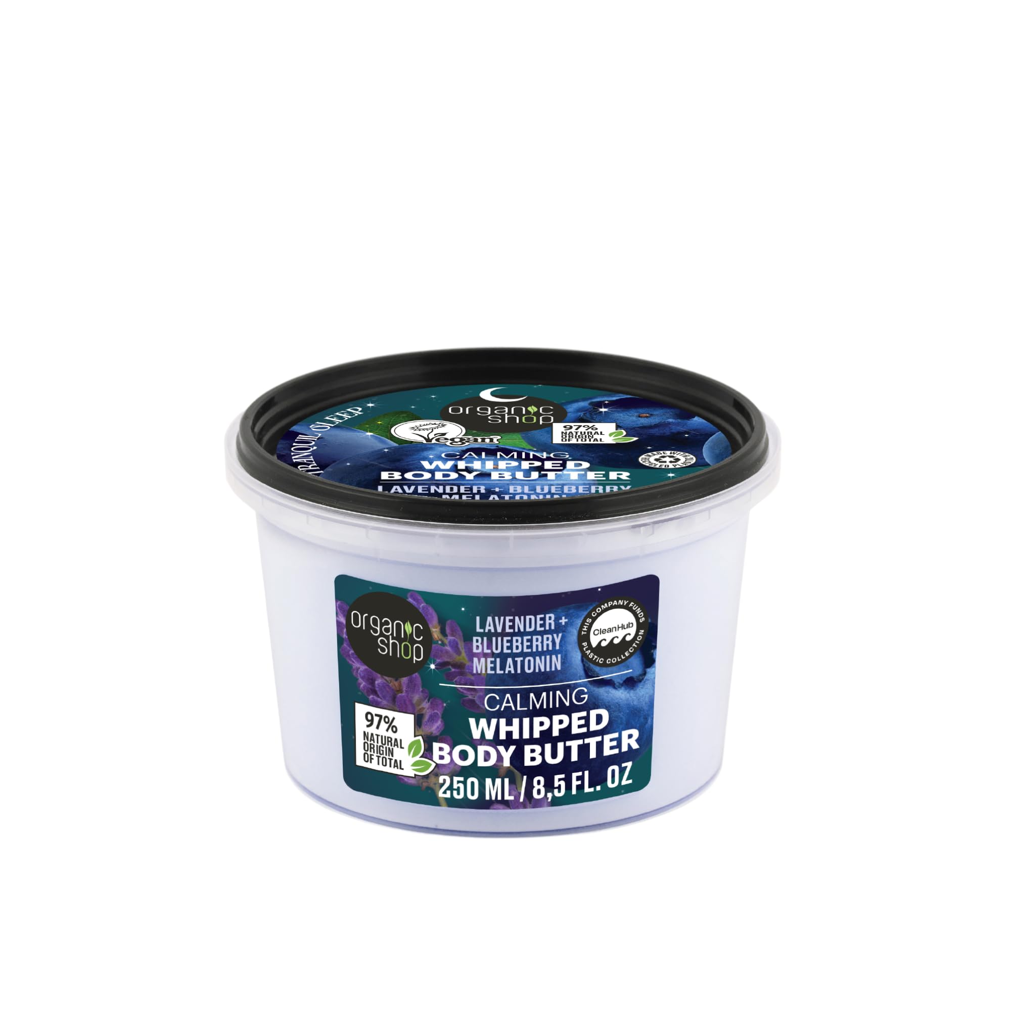 Organic Shop Sleep Calming Whipped Body Butter with Lavender, Blueberry & Melatonin, 250 ml