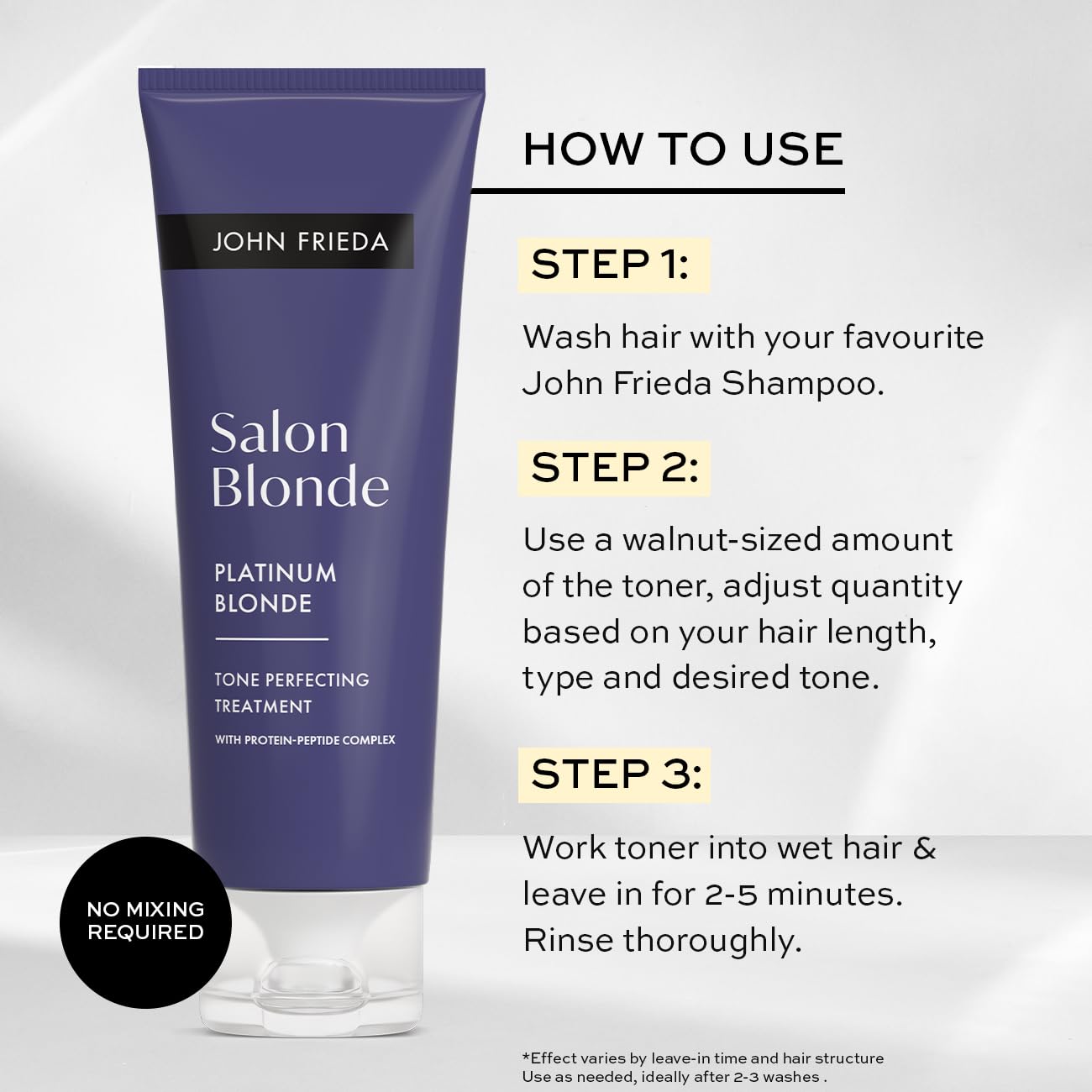 John Frieda Salon Blonde Tone Perfecting Treatments Platinum 120ml for Icy Blondes 5