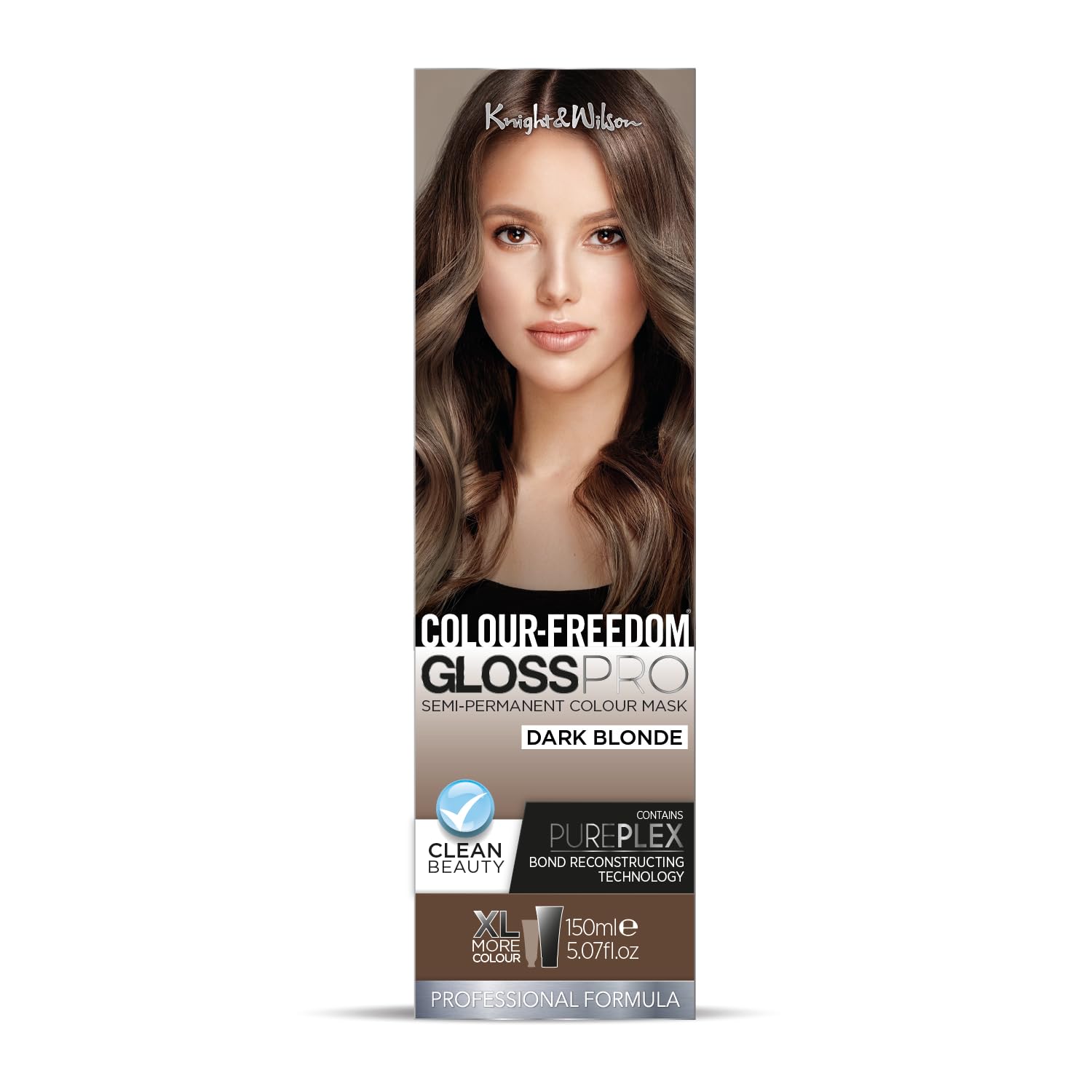 Knight & Wilson Colour Freedom Gloss Pro Dark Blonde Semi-Permanent Hair Colour Mask 150ml with PurePlex