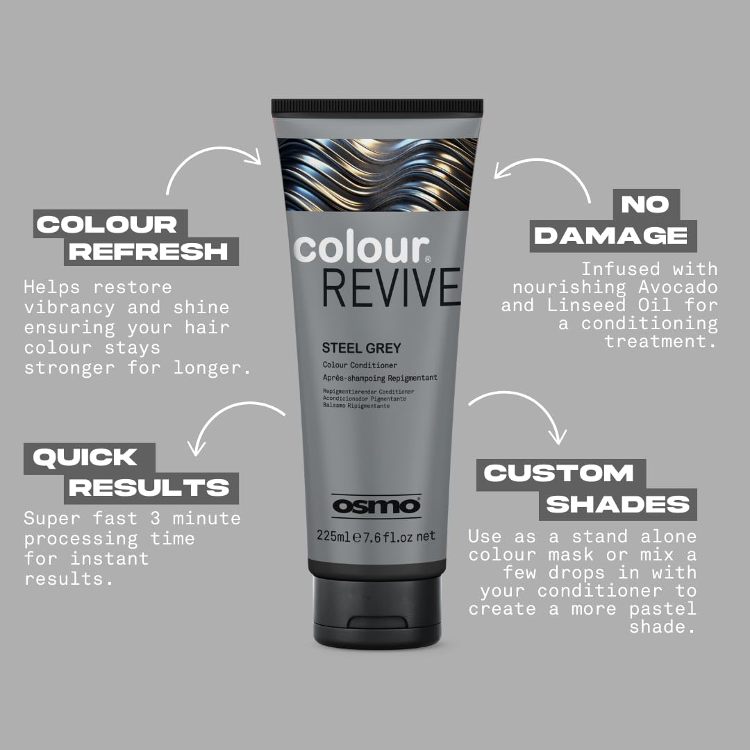OSMO Color Revive Steel Grey Toning Mask | Vegan Conditioning Treatment 225ml
