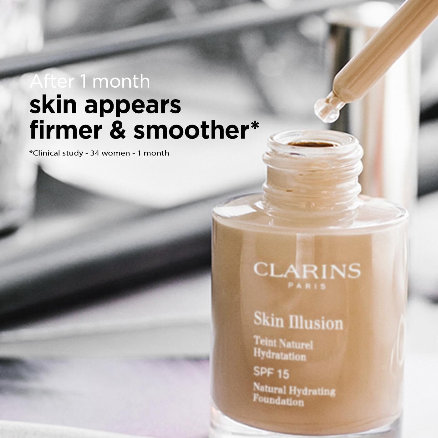 CLARINS Skin Illusion Foundation SPF15, Shade 110 Honey, 30ml 5