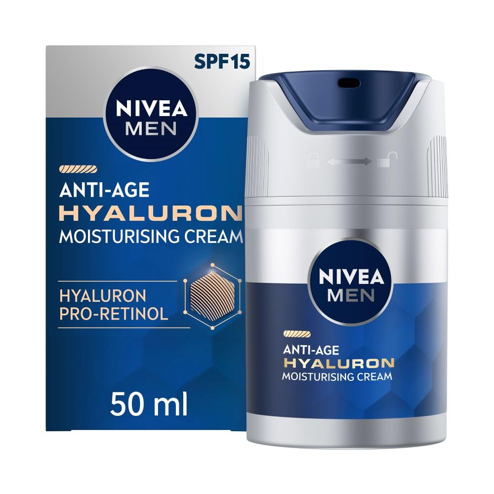 NIVEA MEN Anti-Age Hyaluron SPF15 Moisturising Cream for Wrinkle Reduction & Firming (50ml) 1