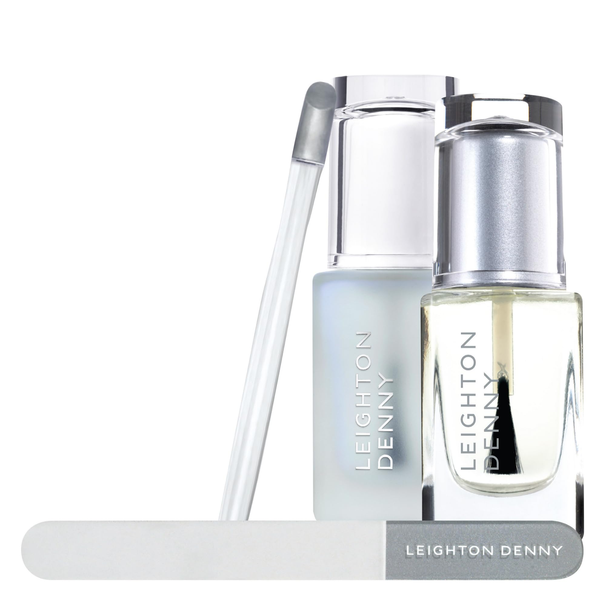 LEIGHTON DENNY Coffee Break Manicure Set - Vegan Nail Treatments with Crystal File