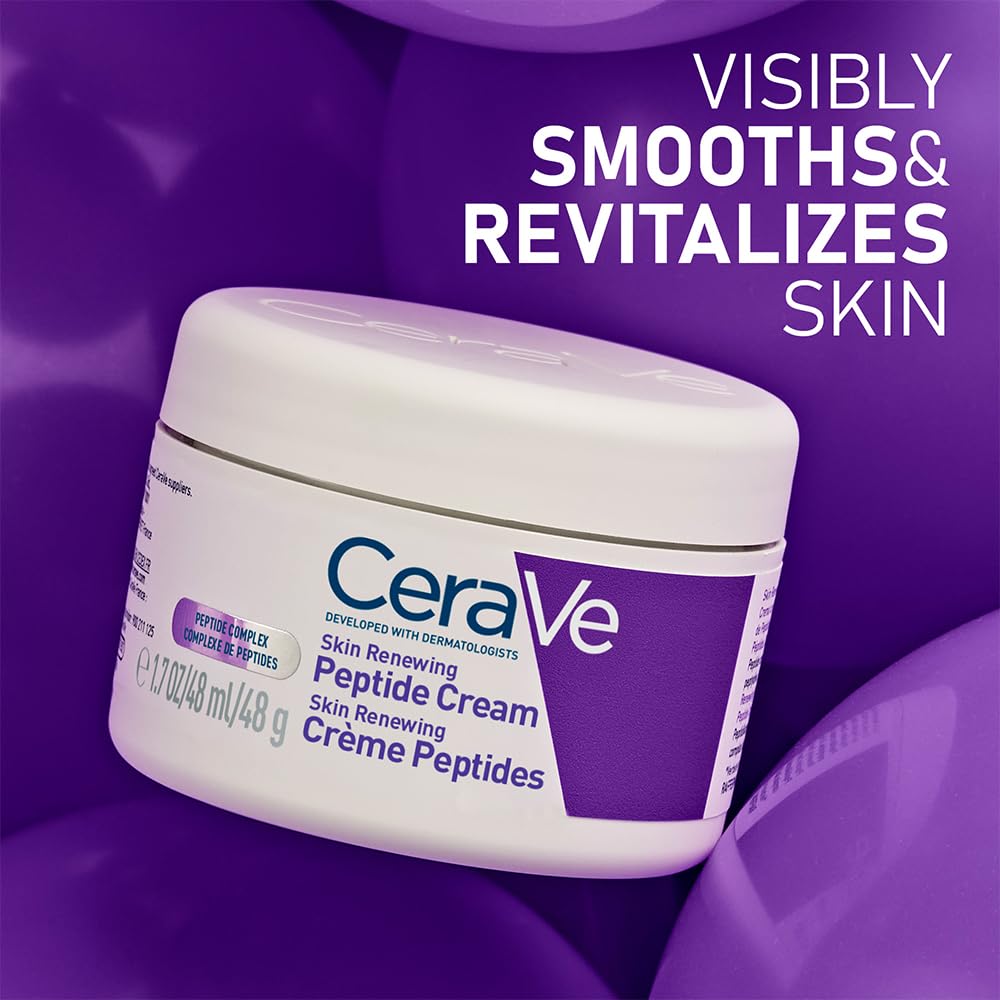 CeraVe Hauterneuernde Peptid-Feuchtigkeitscreme für das Gesicht, Anti-Aging-Gesichtscreme, A 4