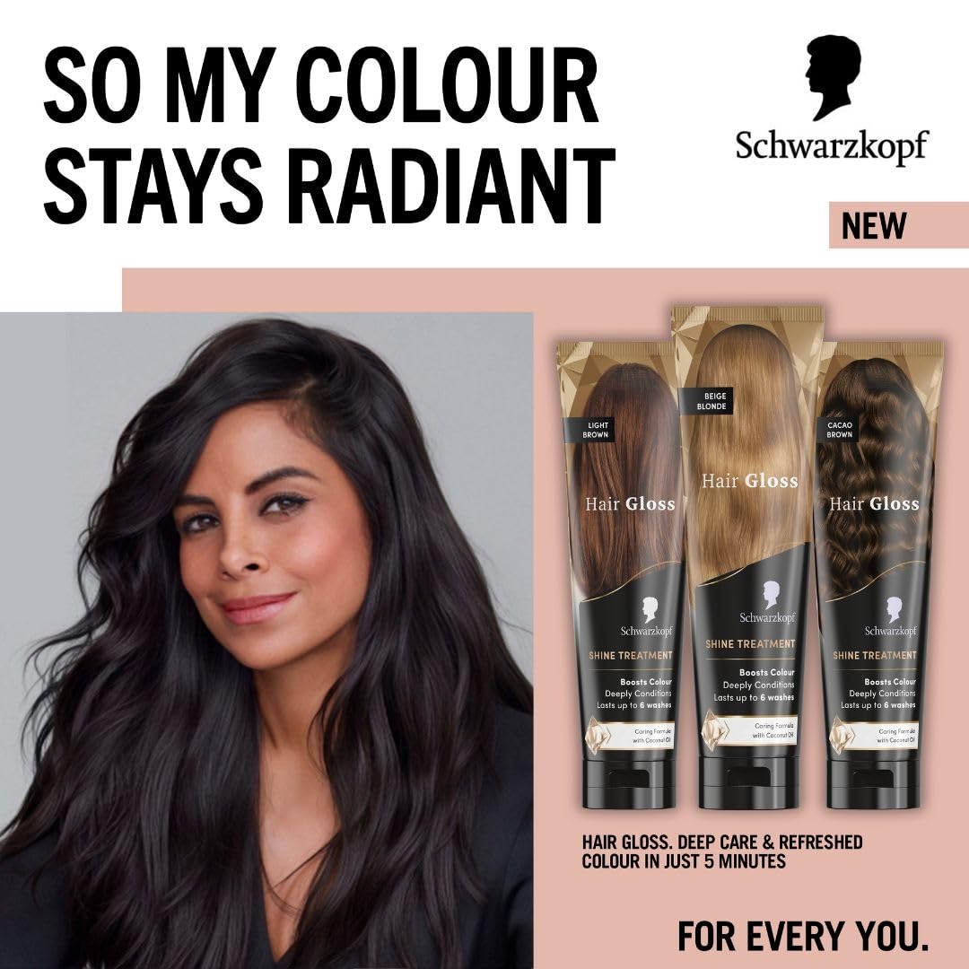 Schwarzkopf Hair Gloss Beige Blonde 150ml - Semi-Permanent Colour & Shine Treatment with Coconut Oil 5