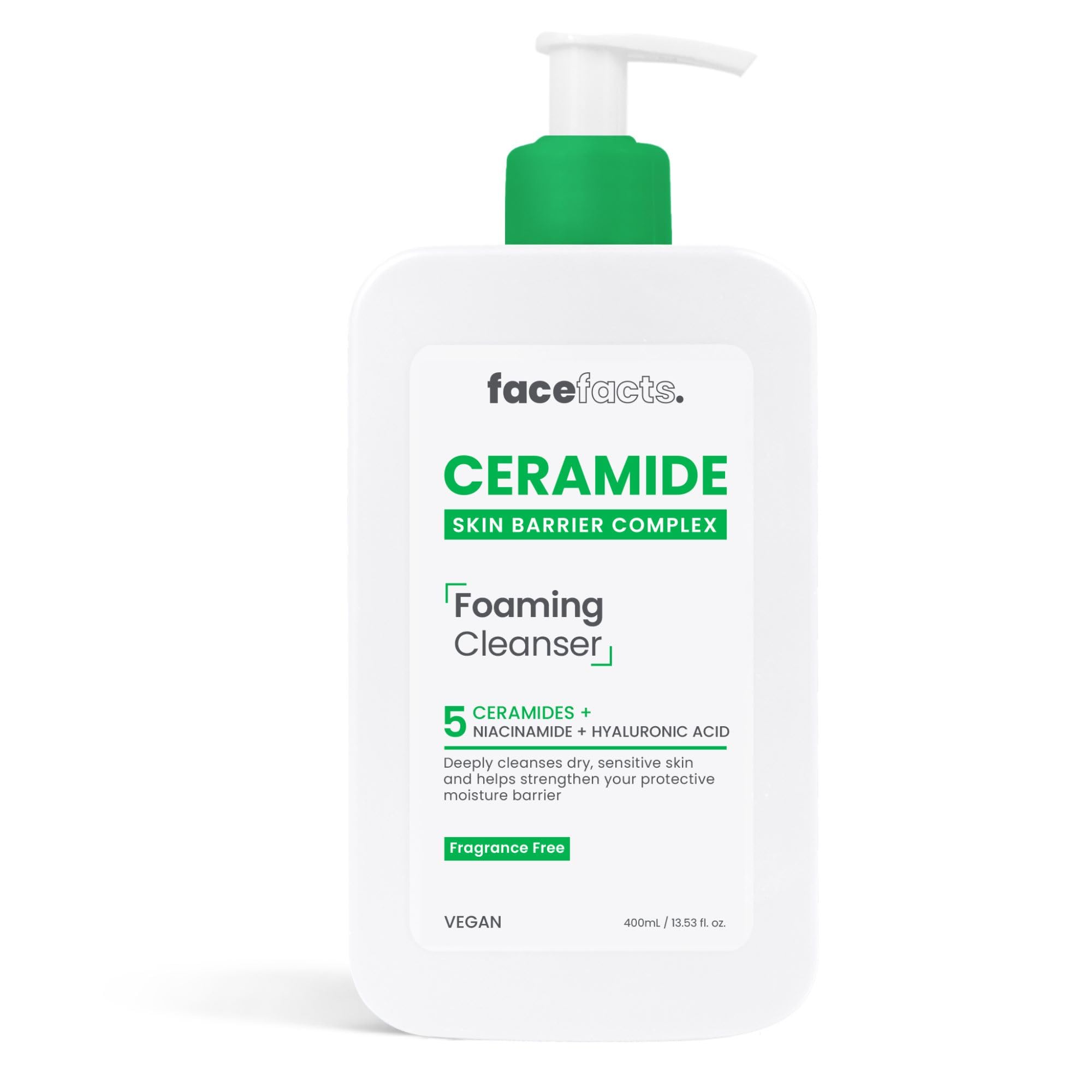 Face Facts Ceramide Foaming Cleanser with Hyaluronic Acid and Oats for Sensitive Skin