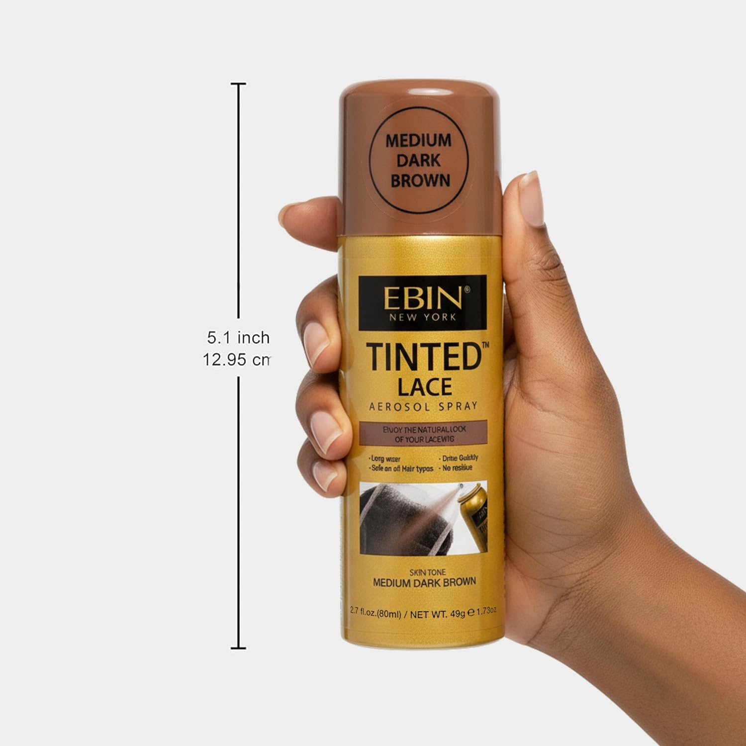 EBIN NEW YORK Tinted Lace Spray, Medium Dark Brown - Quick Dry & Water Resistant 6