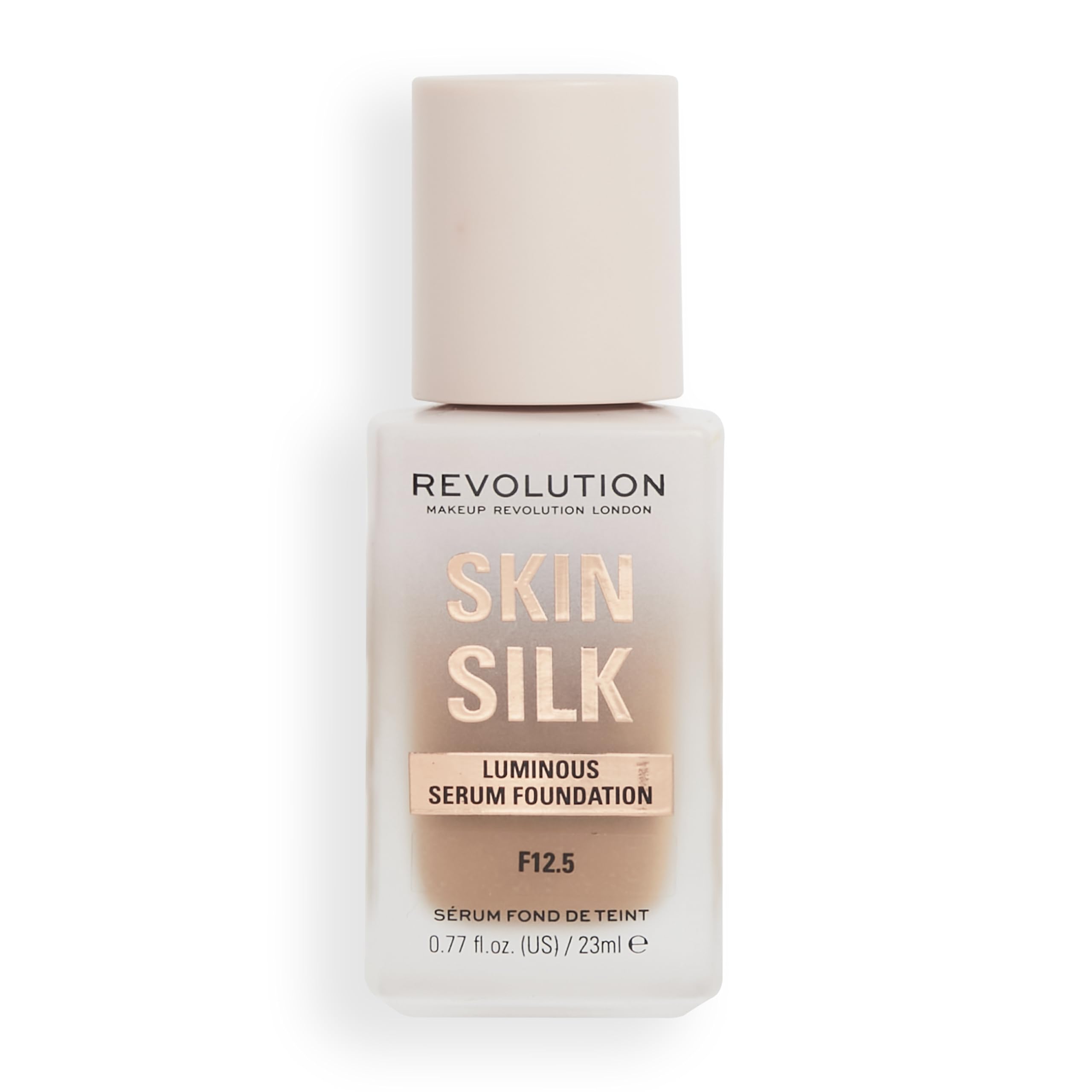 Makeup Revolution Skin Silk Serum Foundation F12.5, leichte bis mittlere Deckkraft, mit Hyaluronsäure, 23 ml 8