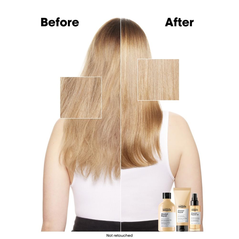 L'Oréal Professionnel Absolut Repair Conditioner 200 ml für trockenes Haar, für weicheres und glänzenderes Haar, spendet sofort Feuchtigkeit und verleiht ein leichtes Haargefühl. 3