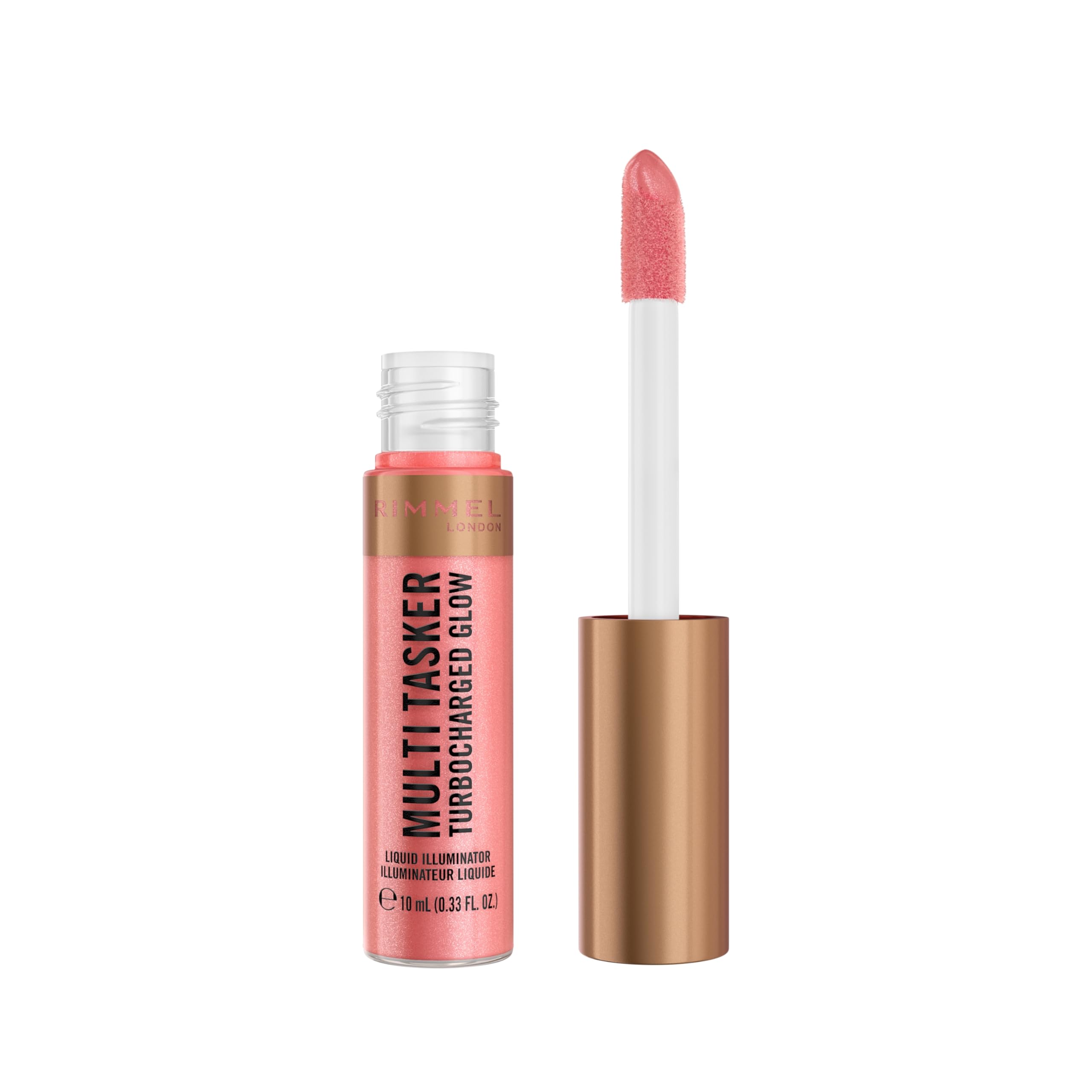 Rimmel Multi Tasker Turbocharged Glow Liquid Face Illuminator, 002 Rosy Rebel, Vegan Formula