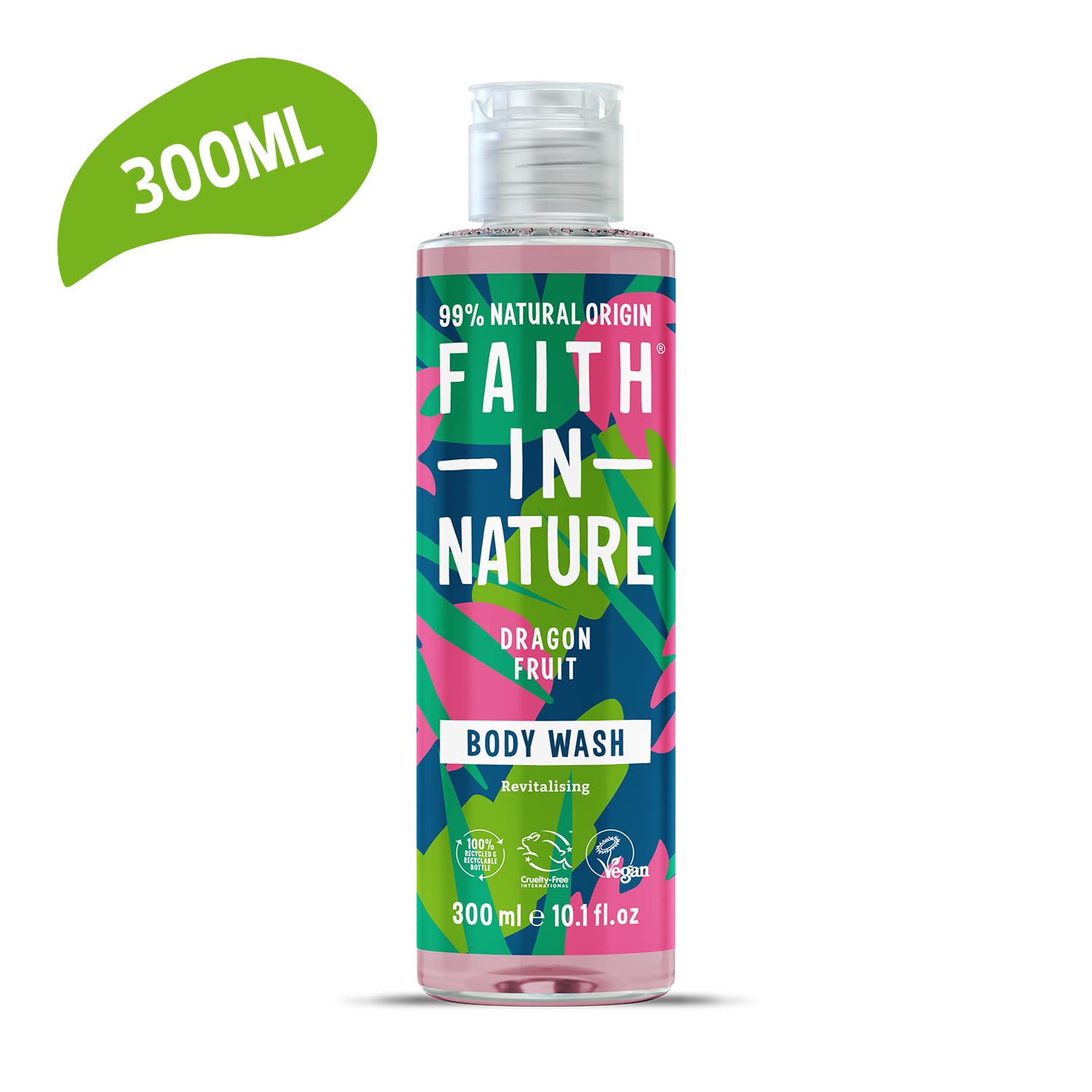 Faith In Nature 300 ml Natürliches Drachenfrucht-Duschgel, revitalisierend, vegan und tierversuchsfrei, ohne SLS oder Parabene