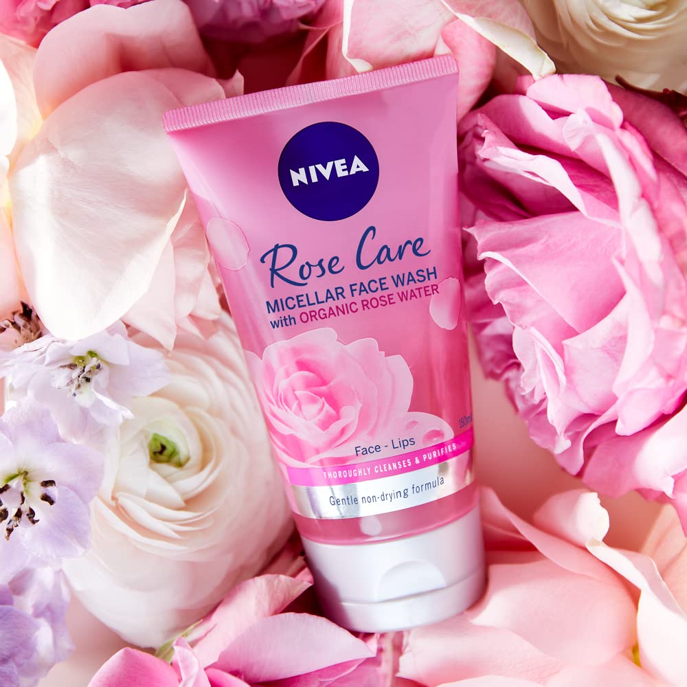 NIVEA MicellAIR Rose Micellar Water Face Wash Gel for Combination Skin (150ml) 4
