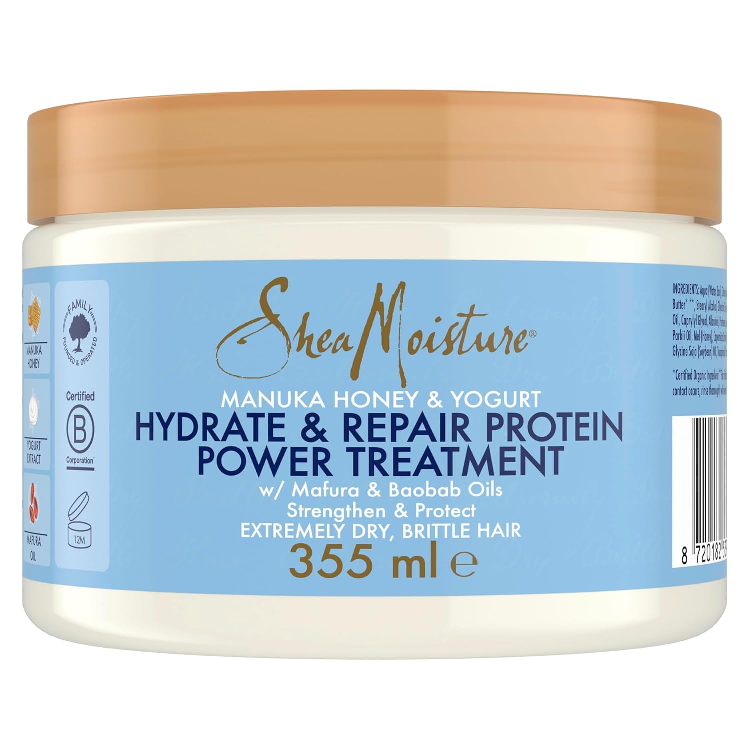 SheaMoisture Manuka Honey & Yoghurt Protein Power Hair Mask for Damaged, Brittle Hair