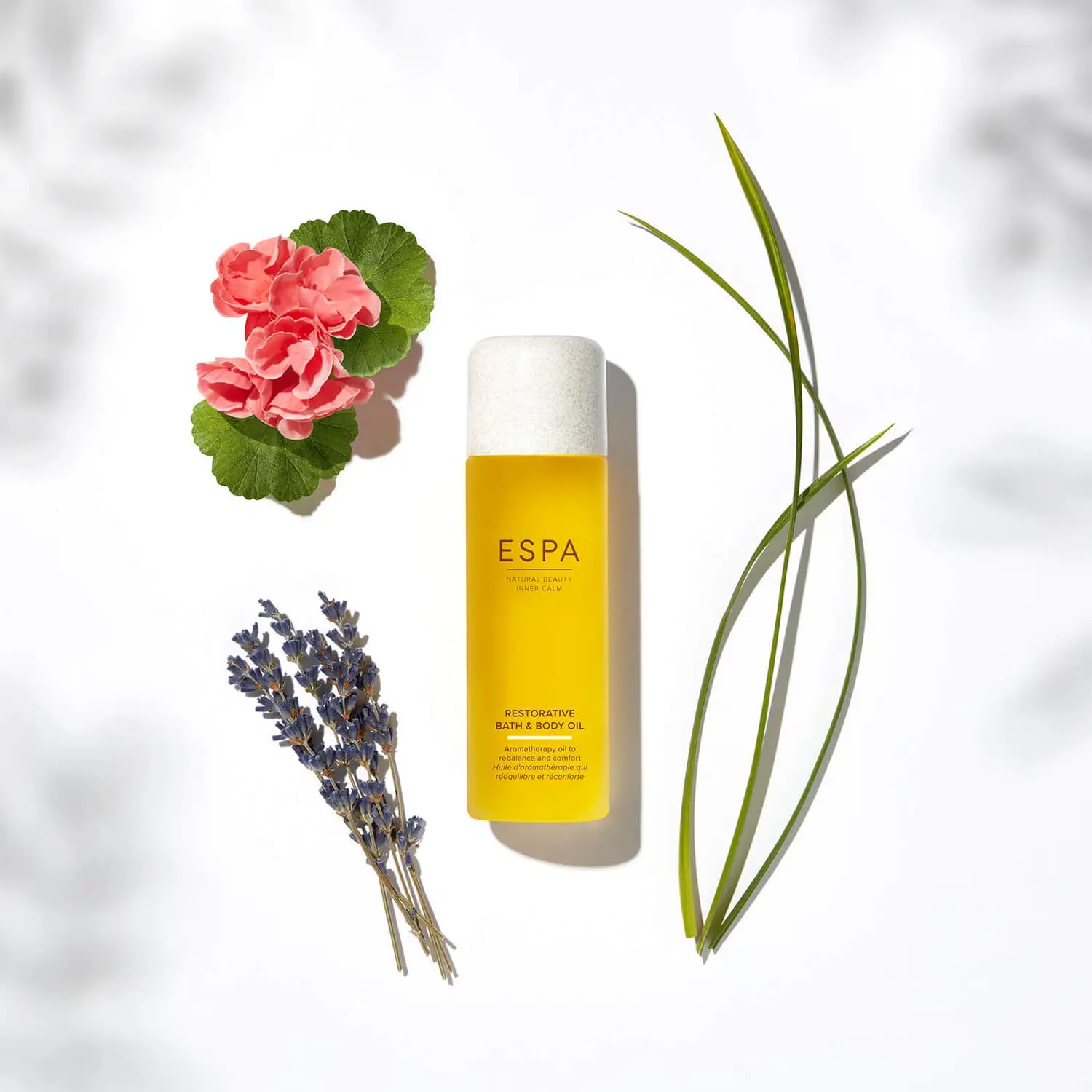 ESPA Restorative Bath and Body Oil 100ml with Rose Geranium, Lavender & Magnesium 3
