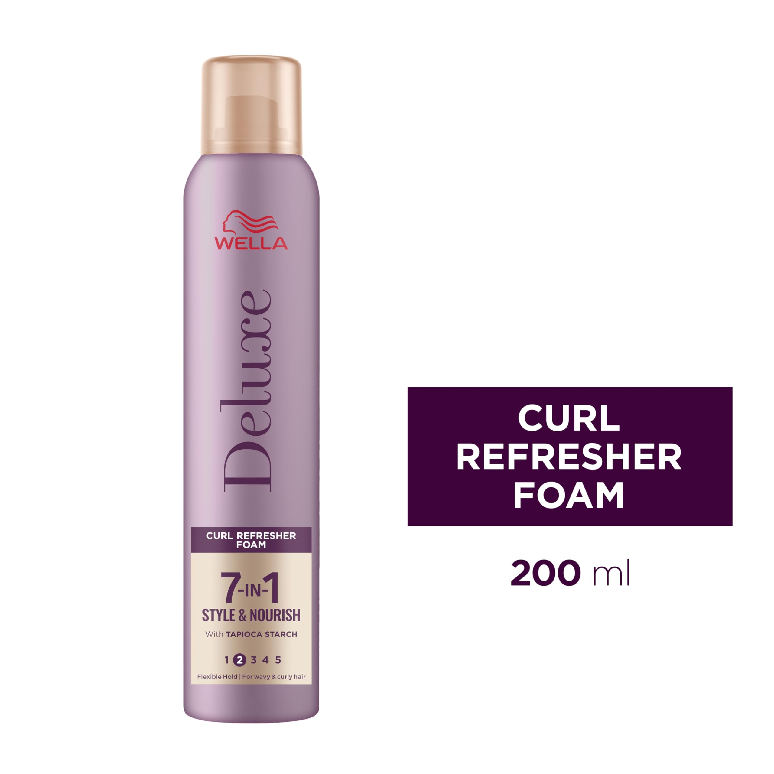 Wella Deluxe Curl Refresher Foam | Anti-Frizz, Moisturizing Styling for Curly & Wavy Hair | 200ml
