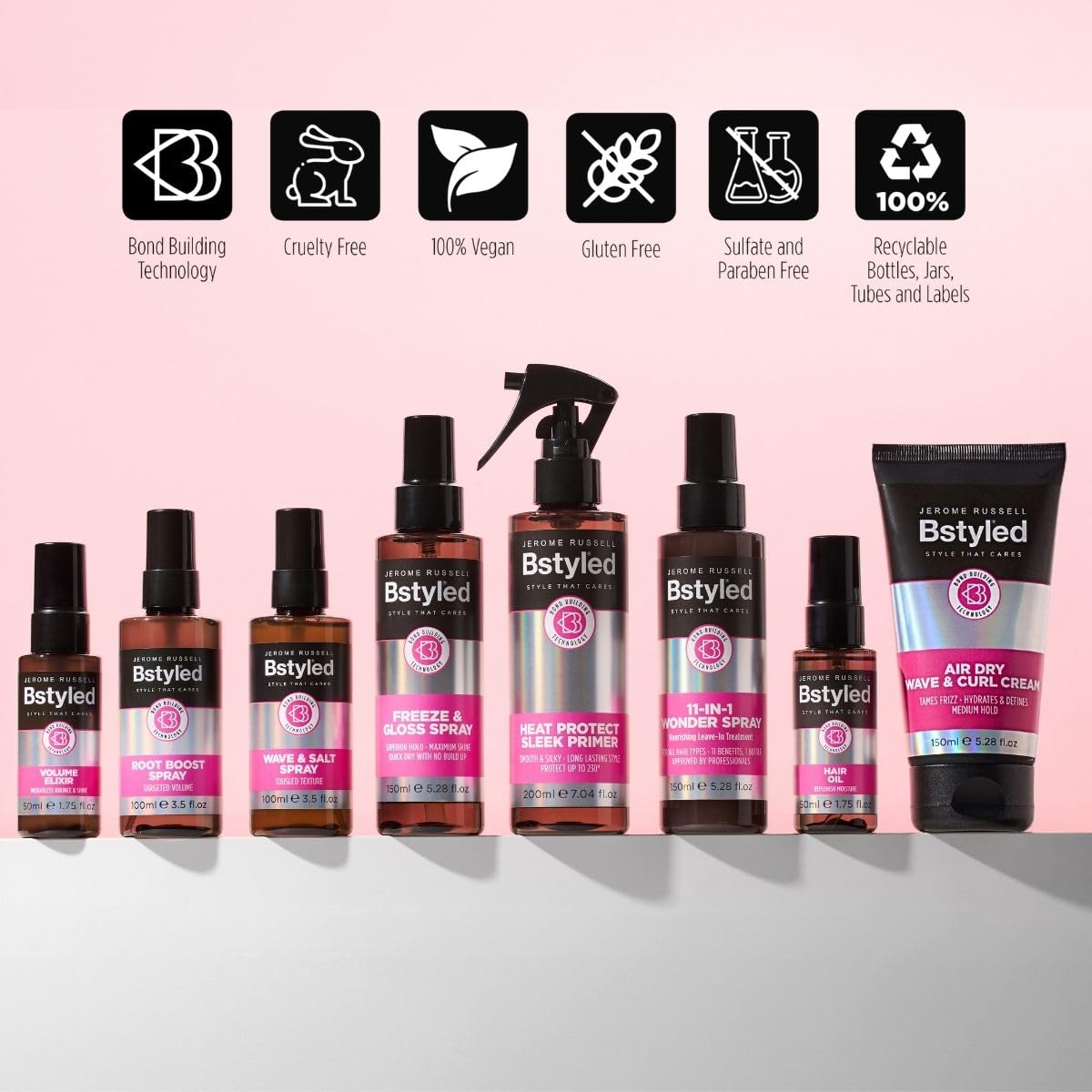 Jerome Russell BStyled Heat Protect Sleek Primer - 230°C Protection & Frizz Control 3