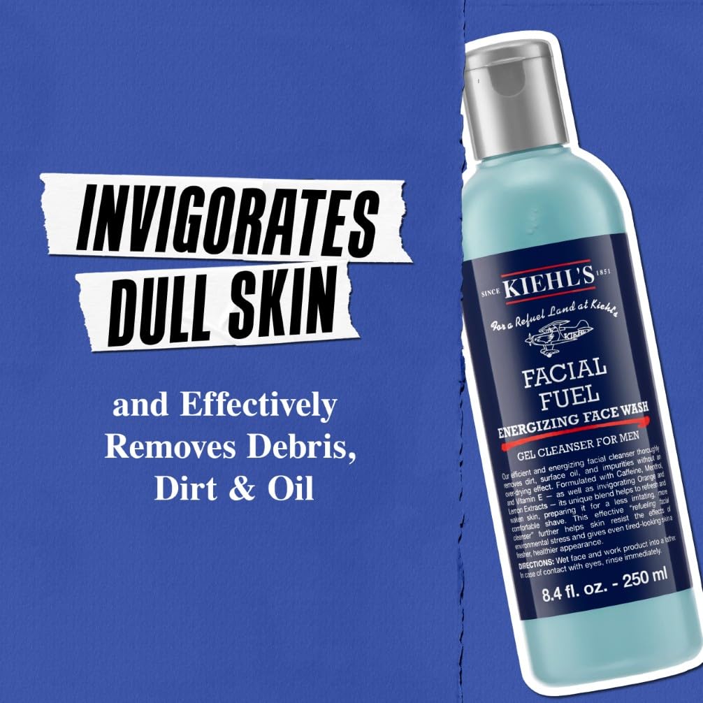 Kiehl's Facial Fuel Energizing Face Wash, Refreshing Gel Cleanser for Men 3