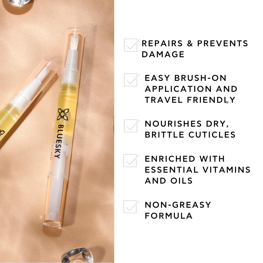 BLUESKY Feuchtigkeitsspendender Nagelhautölstift mit Süßmandel-, Kokosnuss- und goldenem Jojobaöl 3