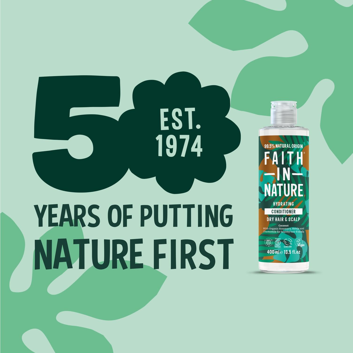 Faith In Nature Coconut Conditioner for Normal to Dry Hair, Hydrating, Vegan (400 ml)