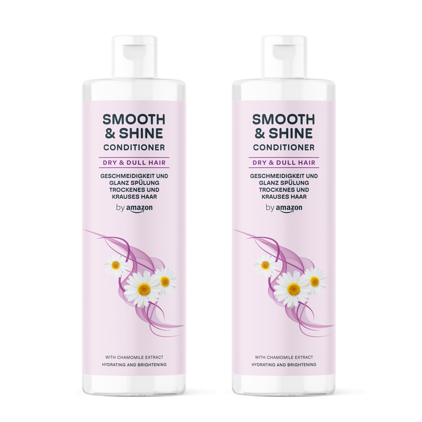 by Amazon Smooth & Shine Conditioner Twin Pack (2 x 300 ml) for Dry, Frizzy Hair