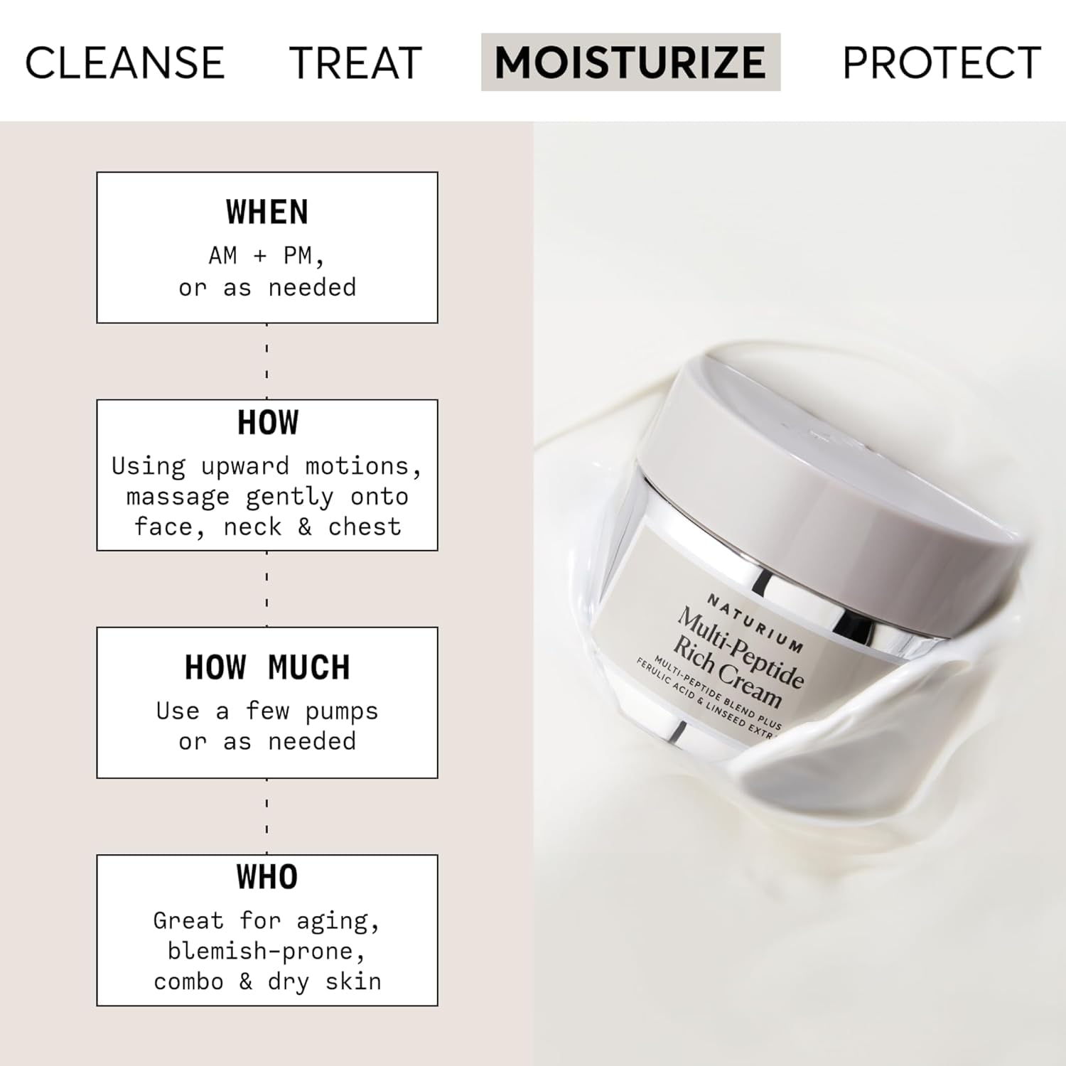 Naturium Multi-Peptide Reichhaltige Creme | Nährende Feuchtigkeitscreme für das Gesicht, für glatte Haut 3