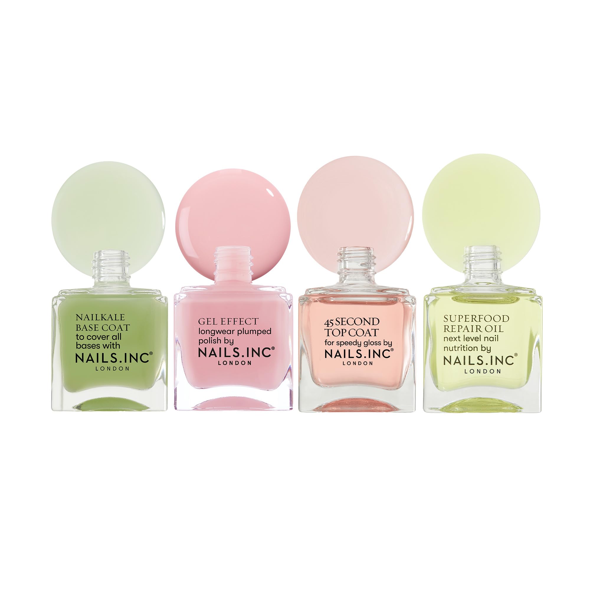 Nails Inc Manicure Me Nail Set with Base Coat, Pink Polish, Top Coat & Repair Oil 6