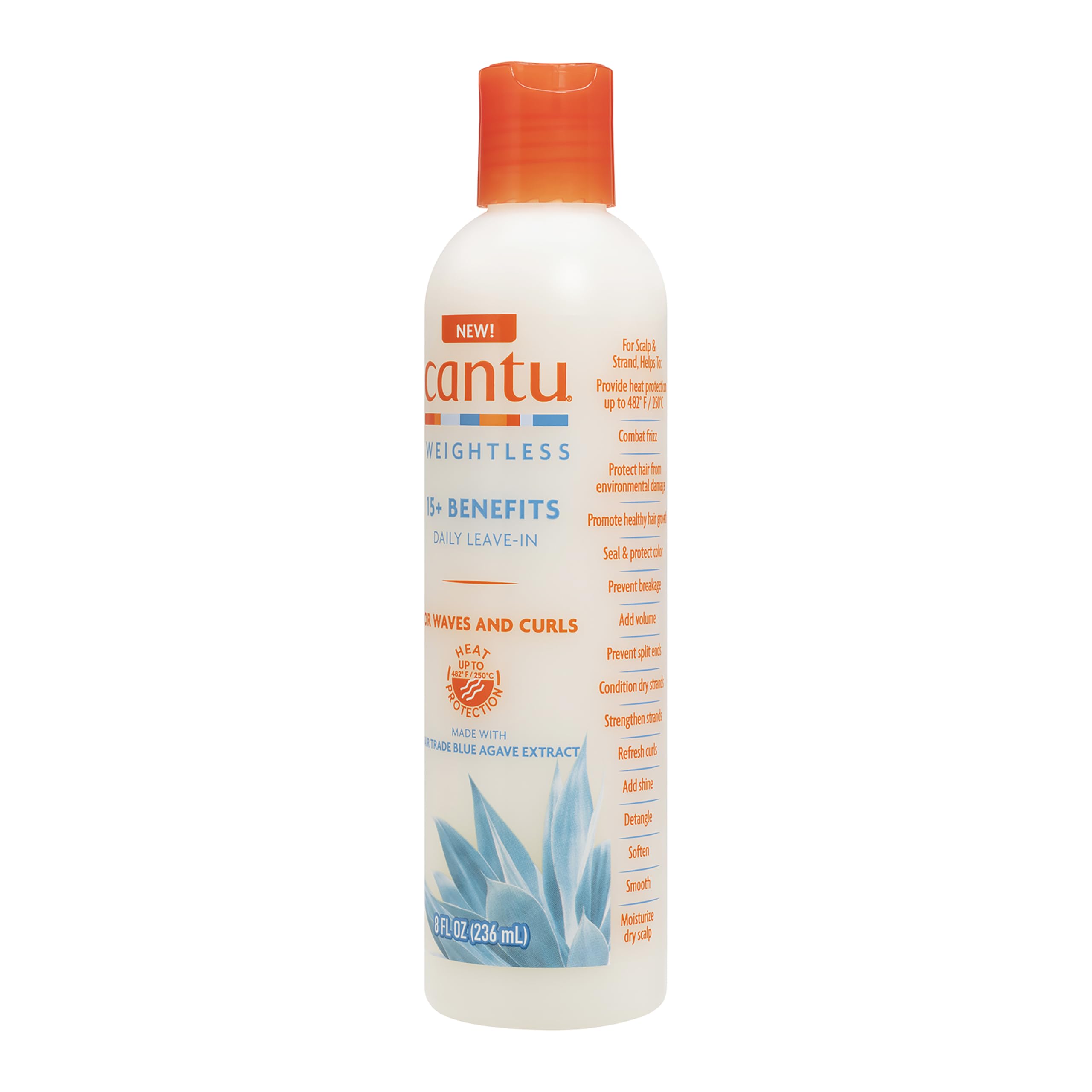 Cantu Weightless 15+ Benefits Daily Leave-In Cream for Waves & Curls 236ml 4