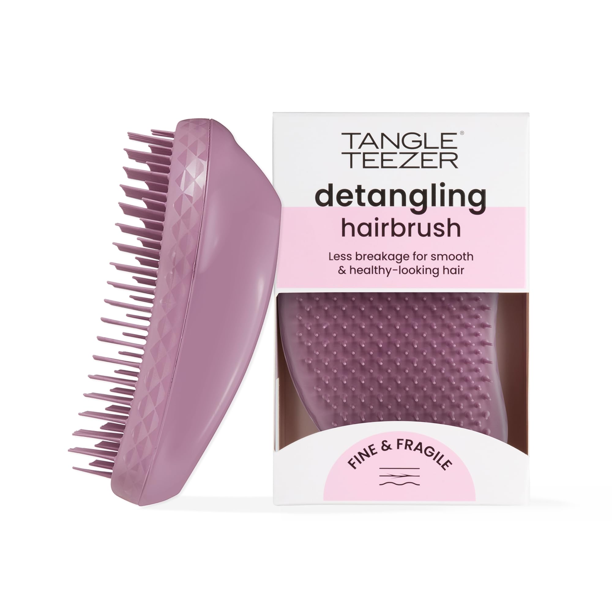Tangle Teezer Fine & Fragile Hairbrush for Quick Detangling Wet & Dry Hair - Dark Mauve