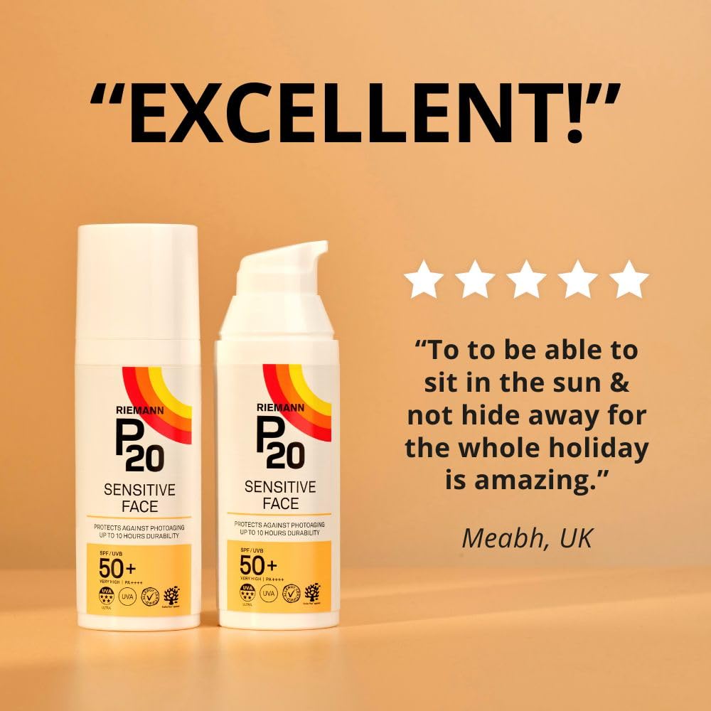 P20 SPF50+ Sensitive Sun Cream 100 ml - Dermatologically Tested, Very Water Resistant 6