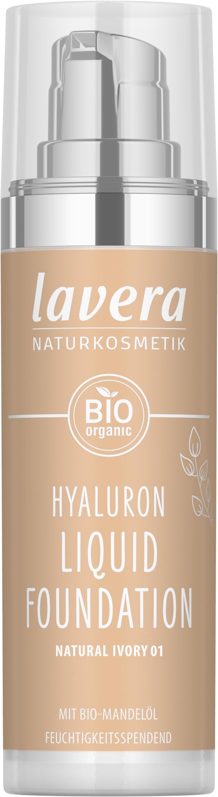 lavera Hyaluron Liquid Foundation - Natural Ivory 01 with Hyaluronic Acid & Almond Oil 3