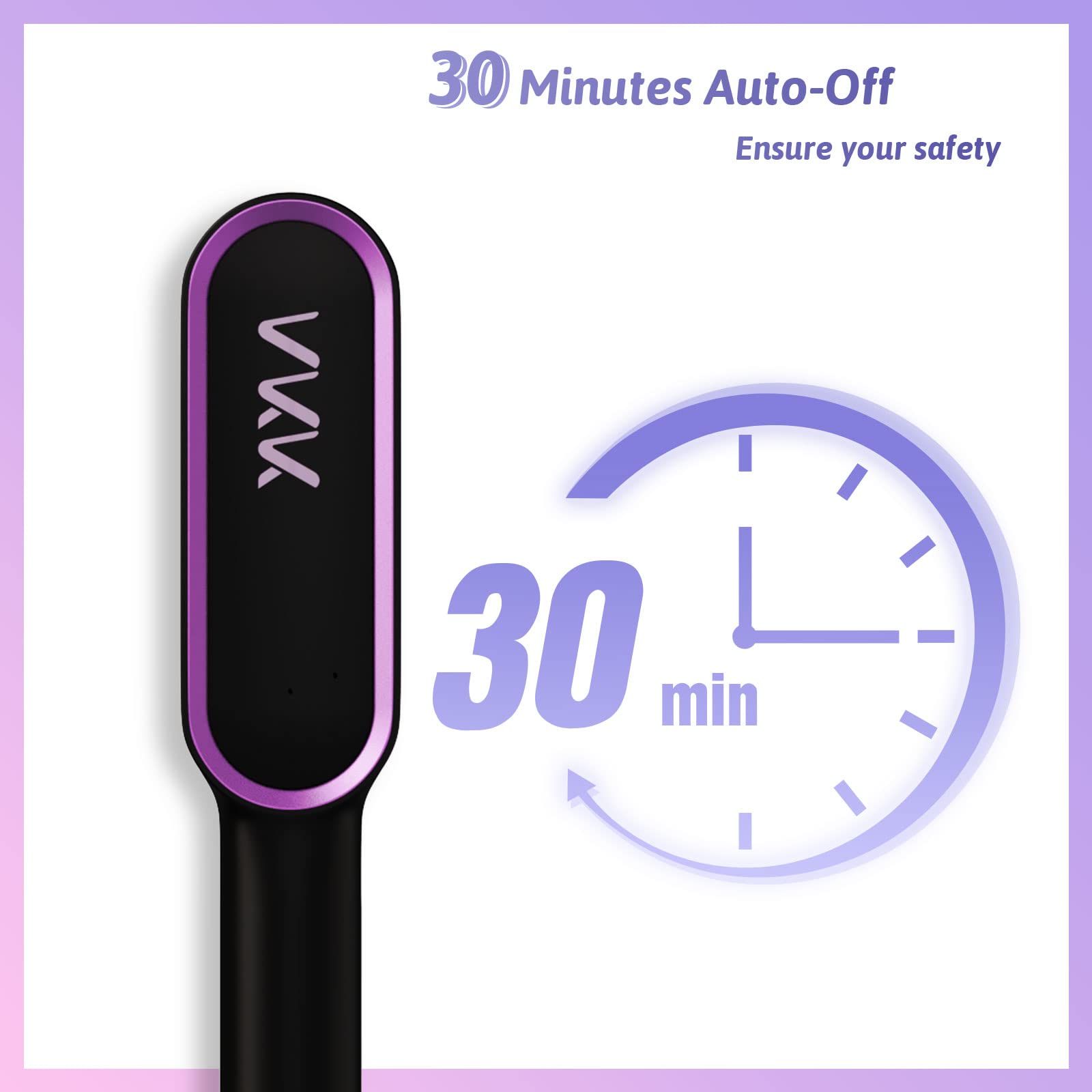 VKK Fast Heating Hair Straightener Brush with 5 Adjustable Temperatures 3