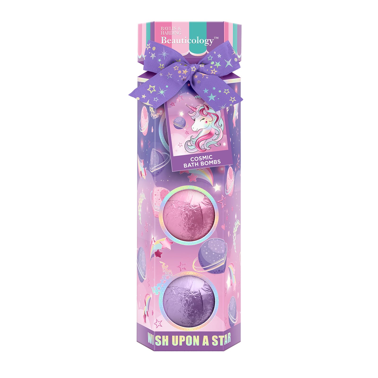 Baylis & Harding Beauticology Cosmic Bath Bomb Trio Gift Set - Vegan Friendly Sweet Scents