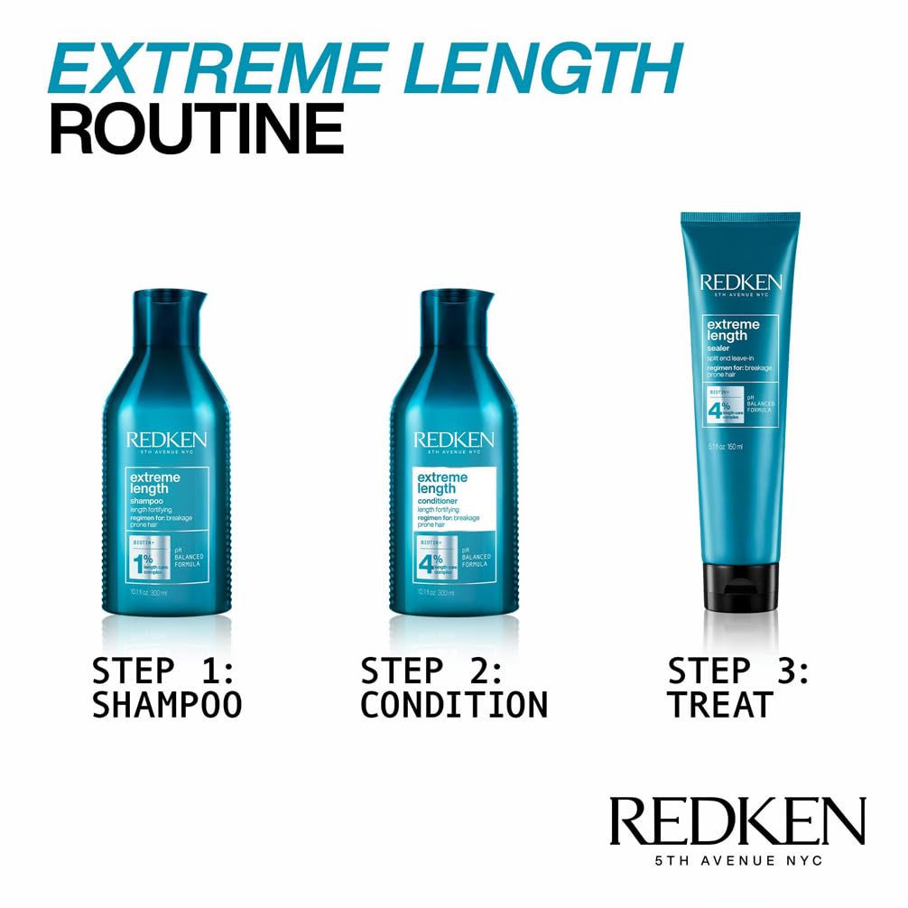 REDKEN Extreme Length Biotin Shampoo for Longer, Stronger Hair, 300 ml 6