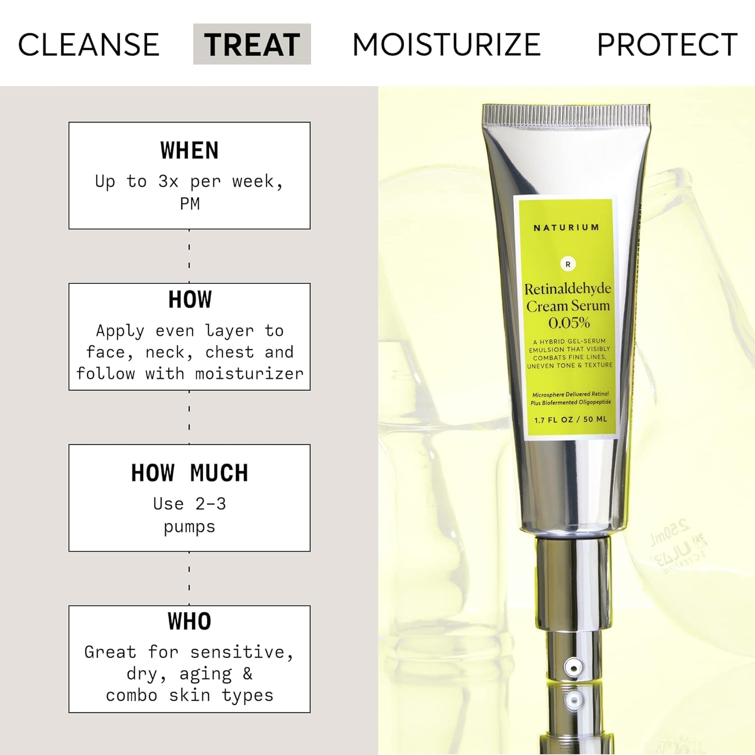 Naturium Retinaldehyde Cream Serum 0.05% Advanced Anti-Ageing & Smoothing Face Care 50 ML 3