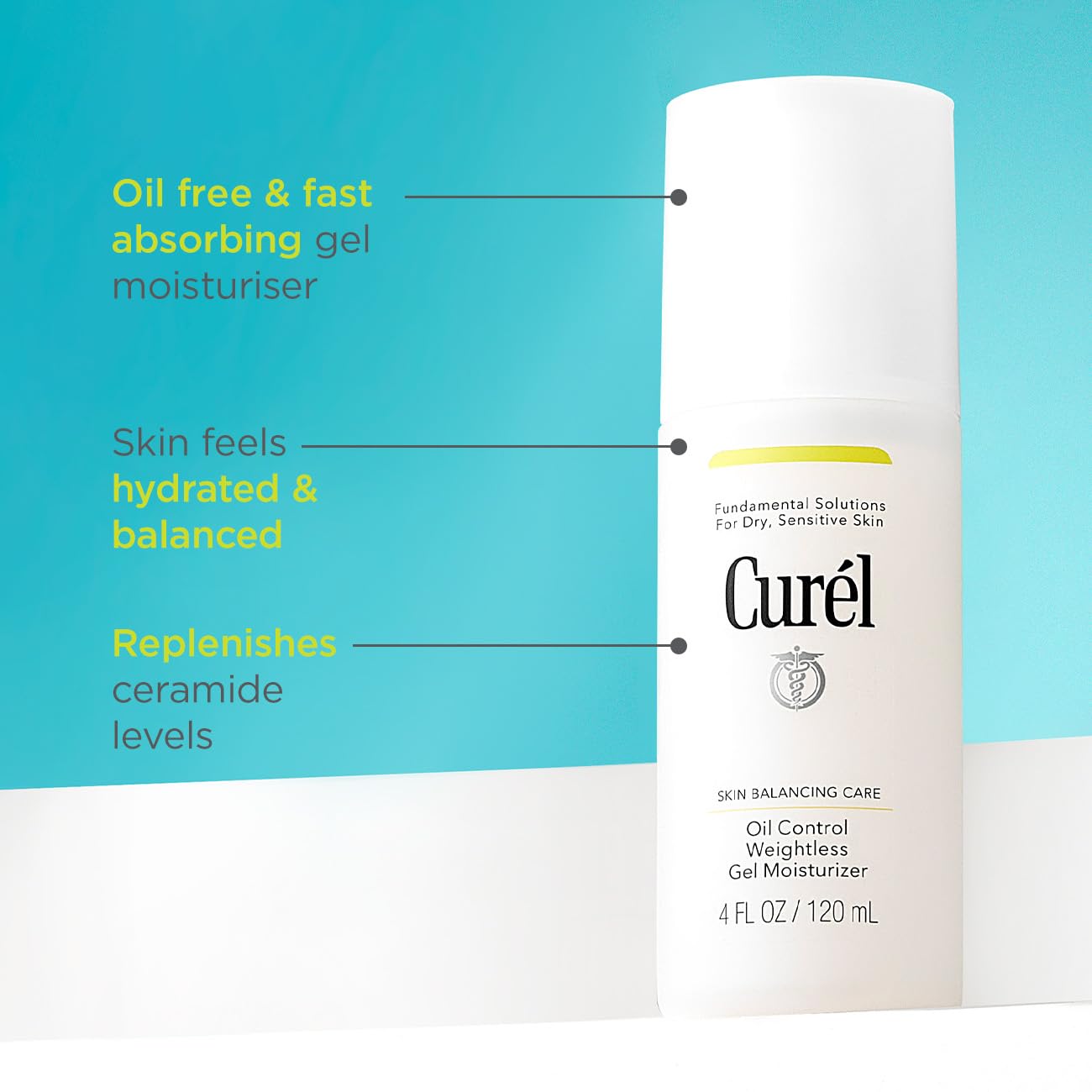 Curél Skin Balancing Care Oil Control Weightless Gel Moisturiser 120ml for Dry, Sensitive Skin 3
