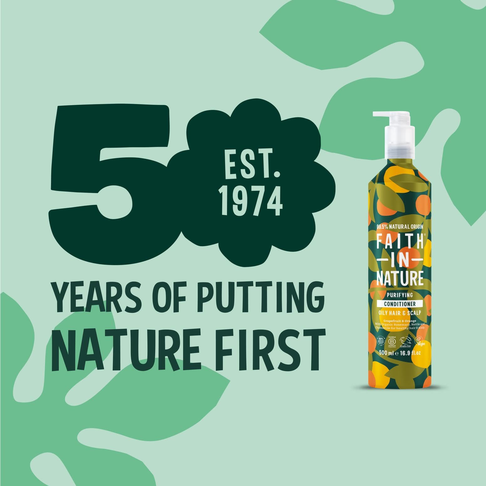 FAITH IN NATURE Grapefruit & Orange Natural Conditioner, 500ml Aluminium Bottle, Vegan