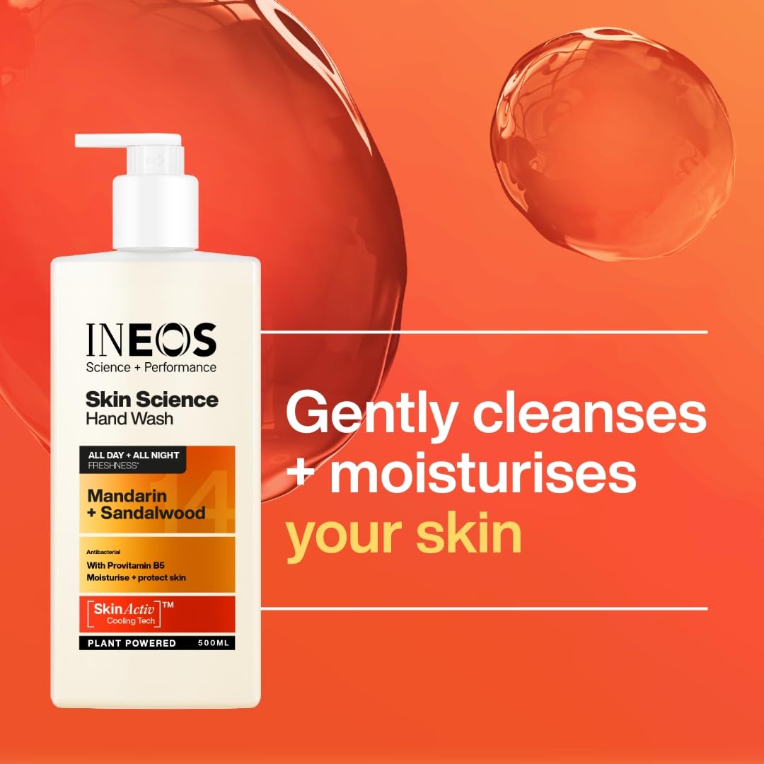 INEOS Skin Science Hand Wash with Provitamin B5 - Mandarin + Sandalwood - 500ml 9
