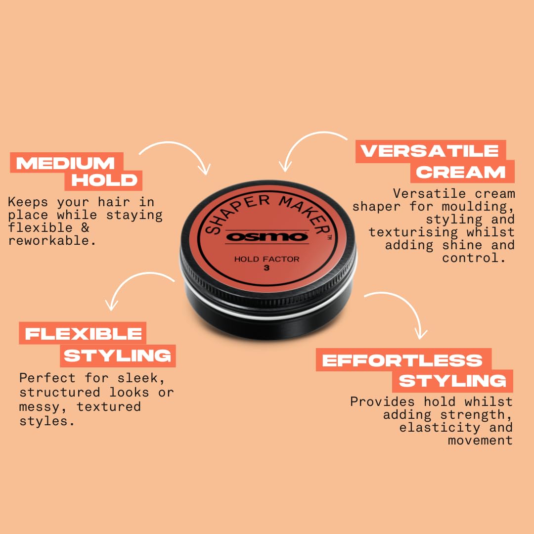 Osmo Shaper Maker Traveller Grooming Molding Cream for Strength & Condition, Vegan, 25ml