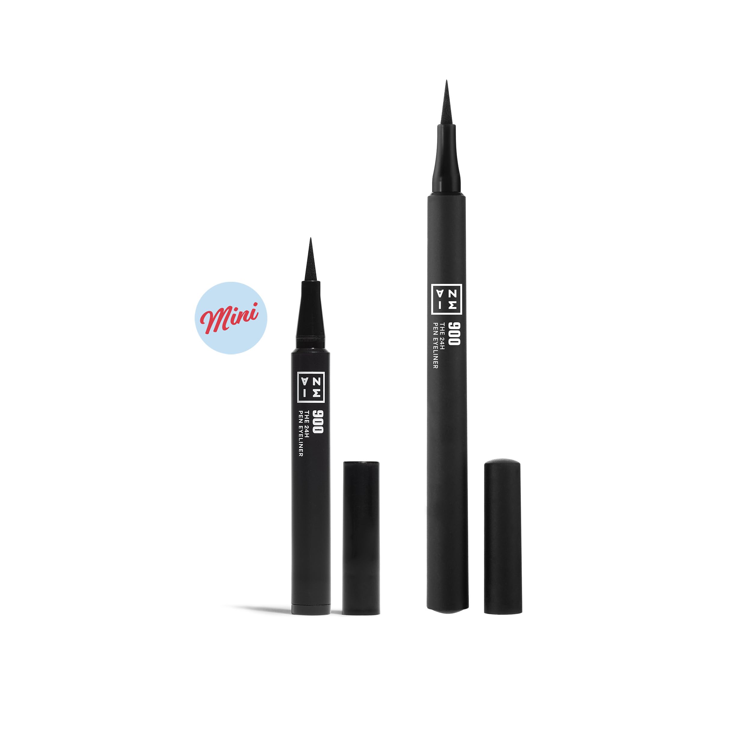 3INA The 24H Pen Eyeliner 900 Black Liquid Eyeliner Mini - Smudge-Proof Matte Finish 3