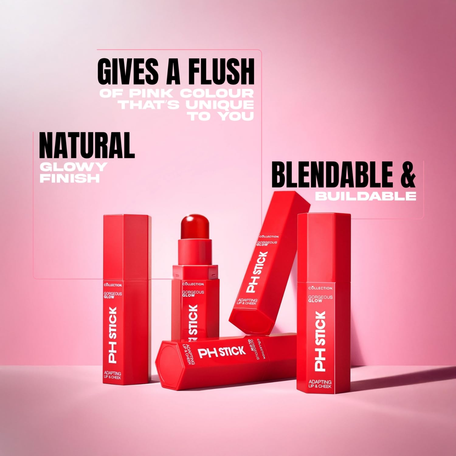 Collection Cosmetics Gorgeous Glow pH Adapting Lip & Cheek Stick, Buildable Color 4