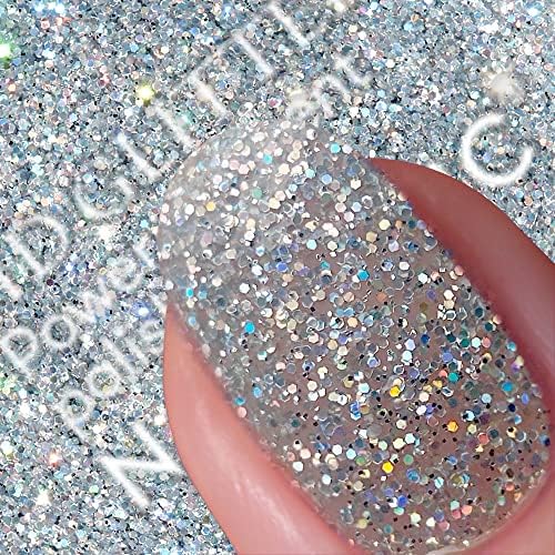 Nails Inc HD Glitter Nail Polish in Ring Light Ready Silver Metallic Glossy