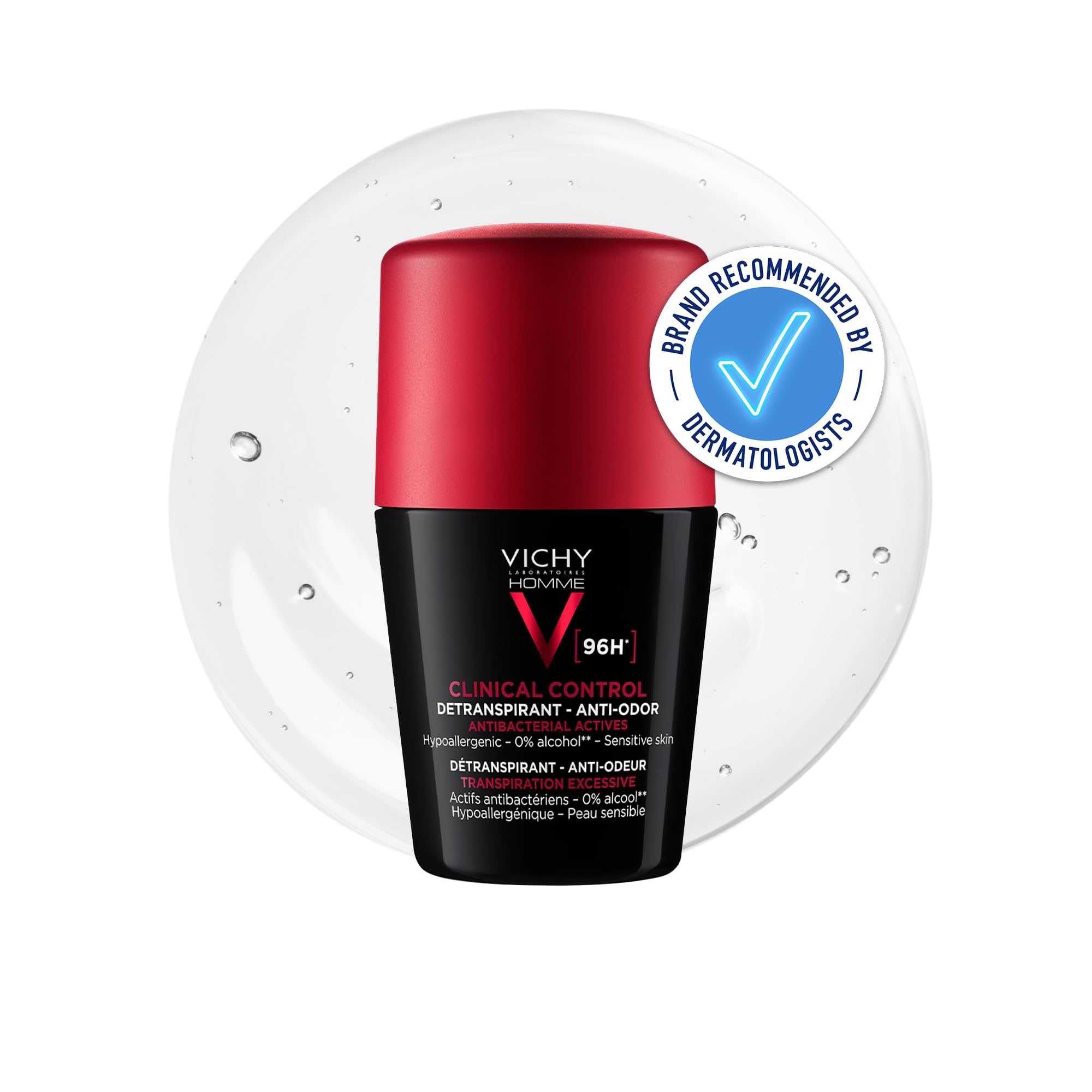 VICHY Homme Clinical Control 96HR Protection Anti-Perspirant Roll-On Deodorant