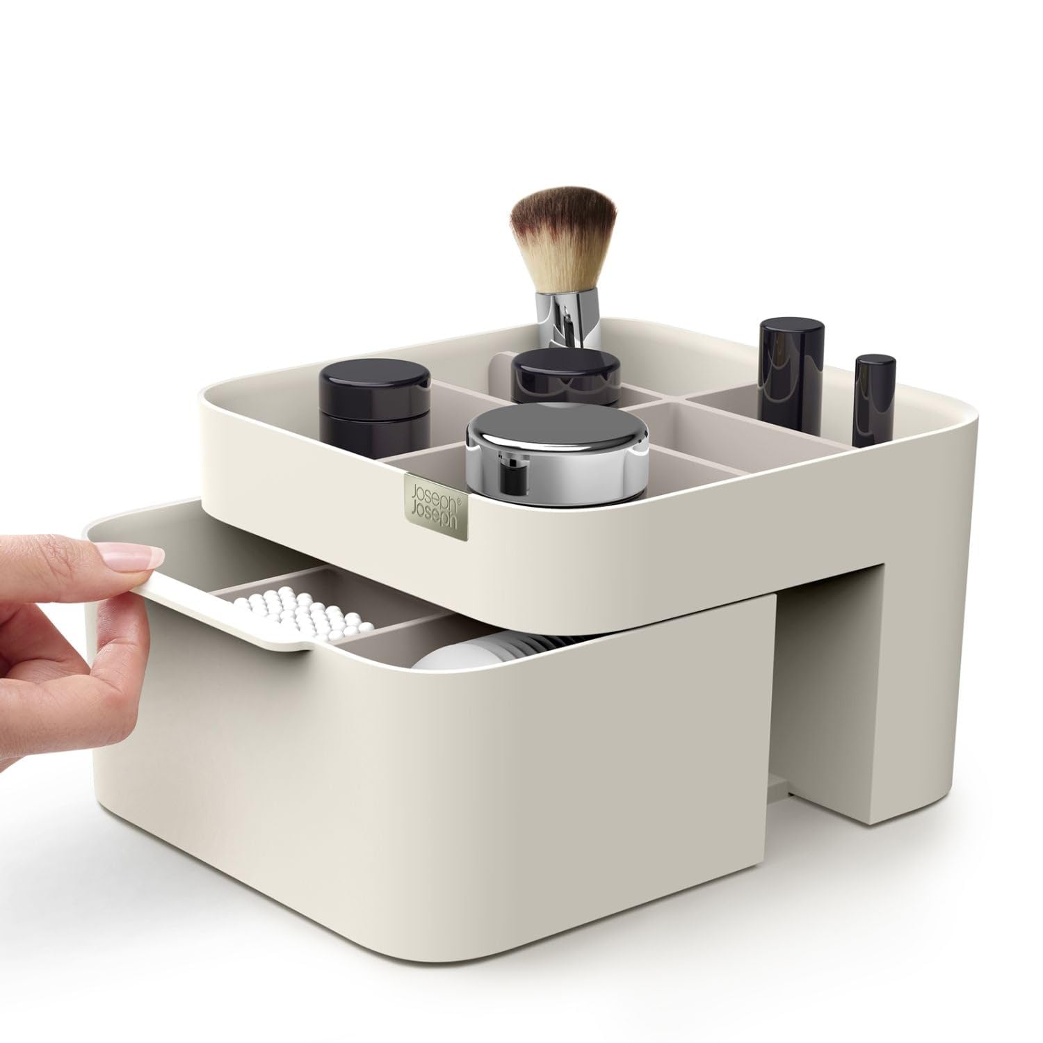 Joseph Joseph Viva Cosmetic Organiser with Drawer for Makeup Storage - Shell