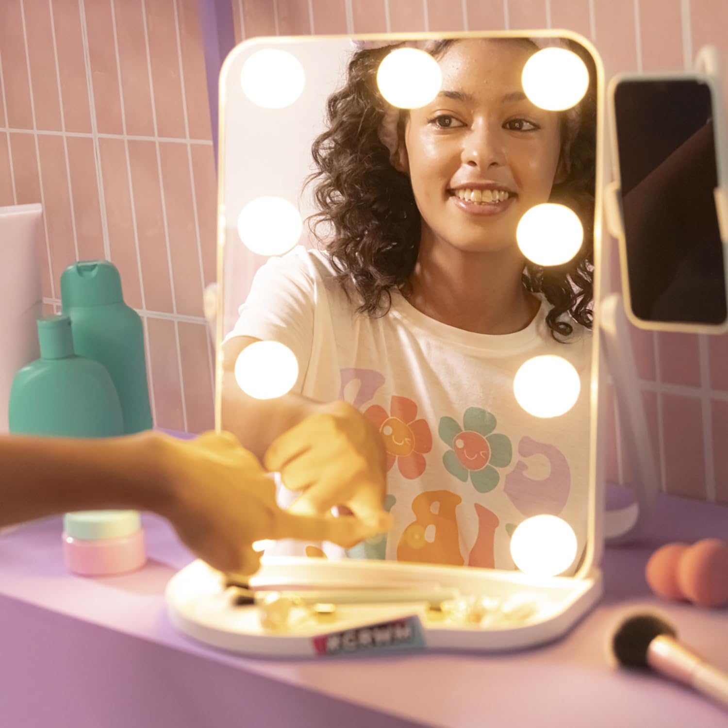 Studio Creator Large Hollywood Vanity Mirror with 3 Light Modes & Phone Holder 6