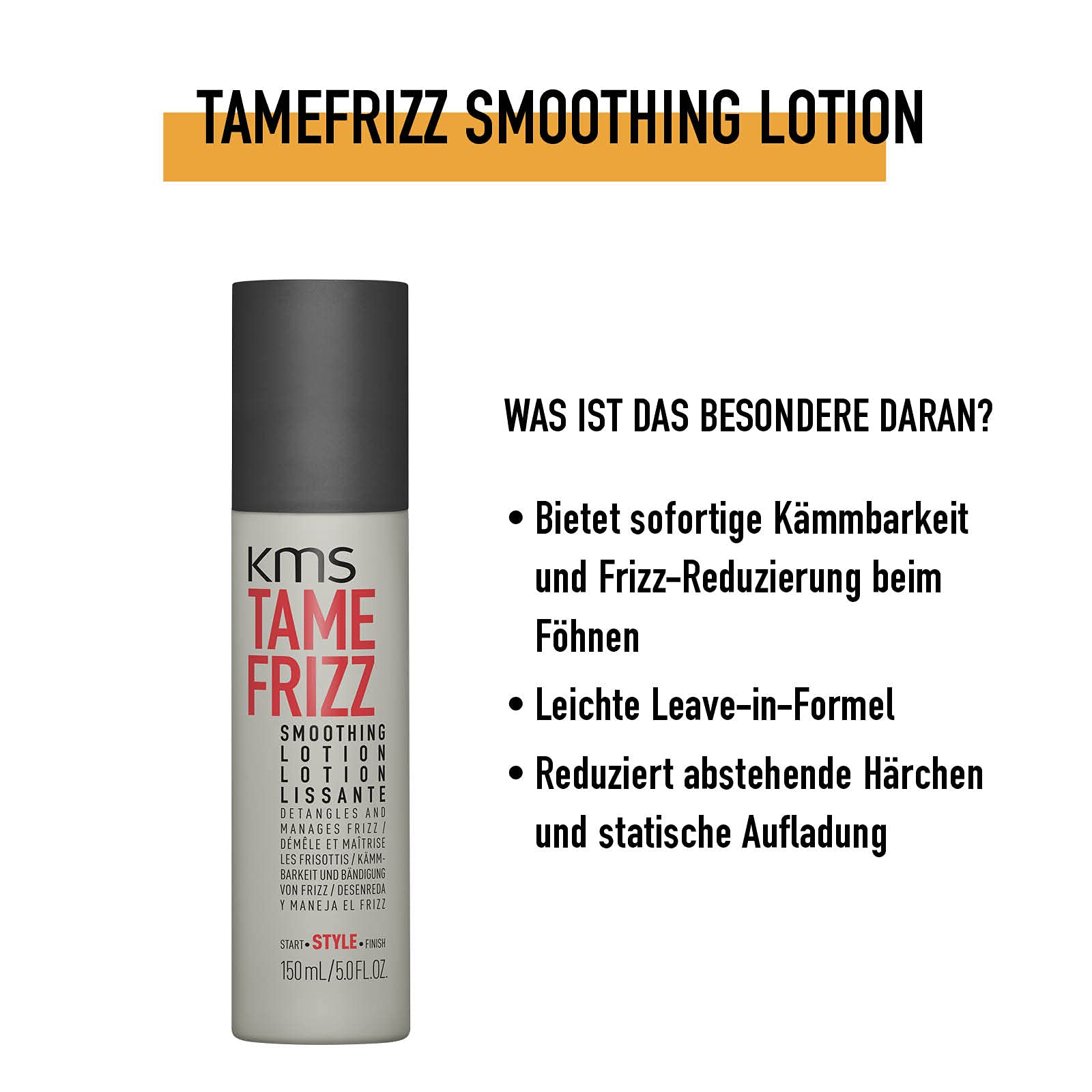 KMS TAMEFRIZZ Smoothing Lotion for Medium to Thick, Coarse Hair, 150 ml